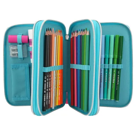 Depesche Miss Melody 3-Fach Federtasche LED Türkis