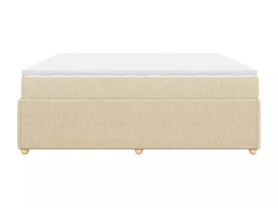 Sommier à lattes de lit avec matelas Crème 180x200 cm Tissu