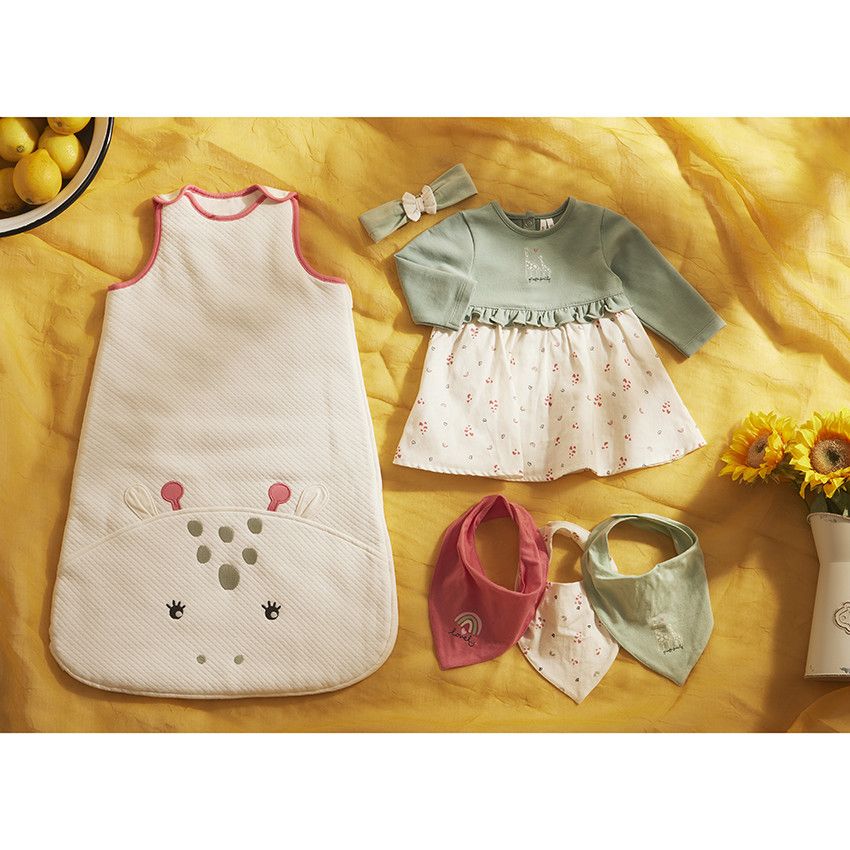 Robe effet 2 en 1 imprimé fantaisie pour bébé fille - Vert