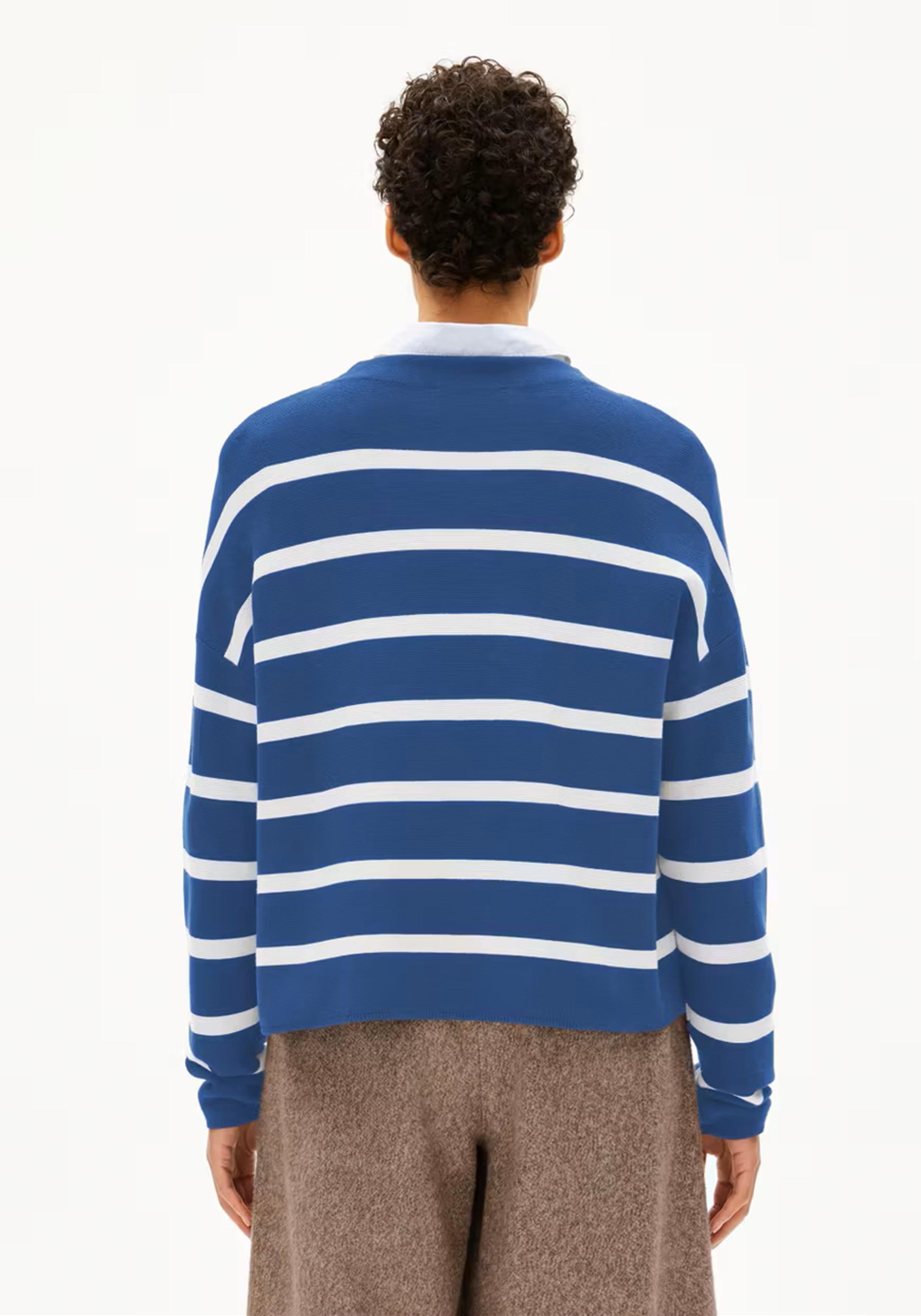 Armedangels Strickpullover Merinaa Stripes Dark Morning-Oatmilk