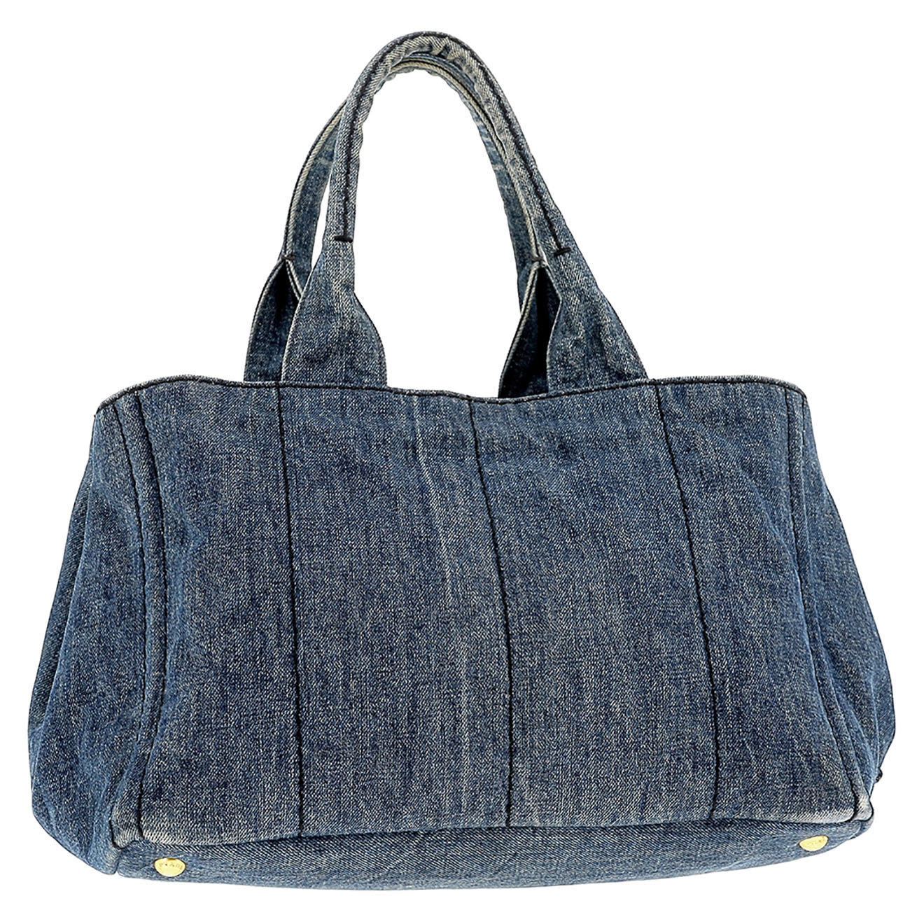 Prada Sac à main GM Canapa en Denim bleu - Très bon état - L.34 cm
