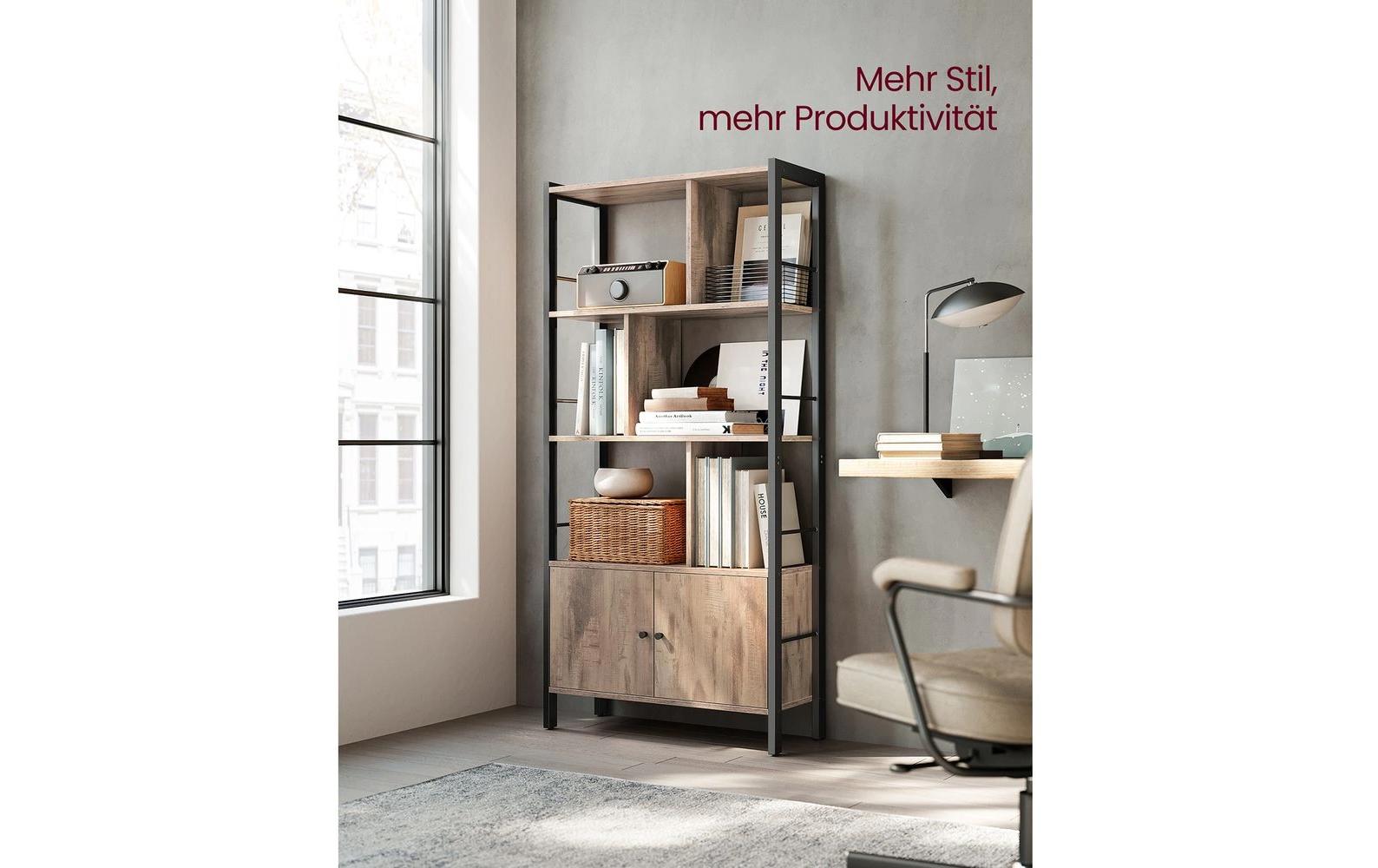 Regal 74 x 154.5 cm, Braun/SchwarzBücherregal