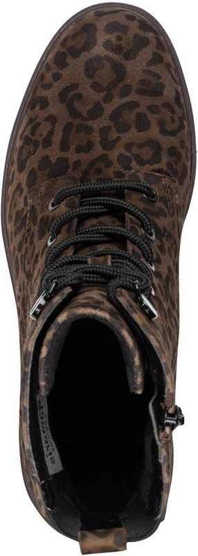 Tamaris - Lace Boot Flat - Kuitlaarzen - Dark Leopard