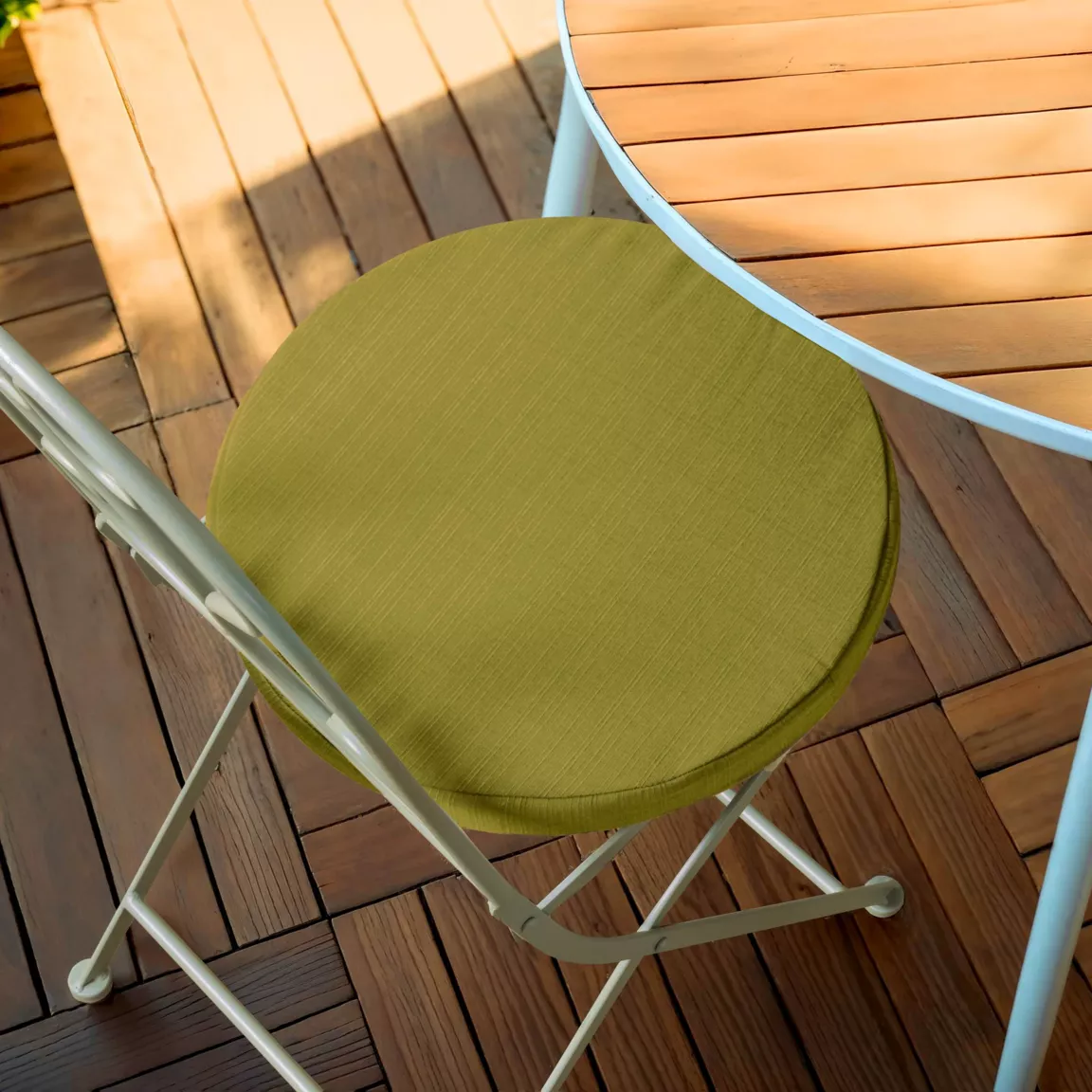 Coussin de chaise extérieur rond (40 cm) Sunset Vert olive
