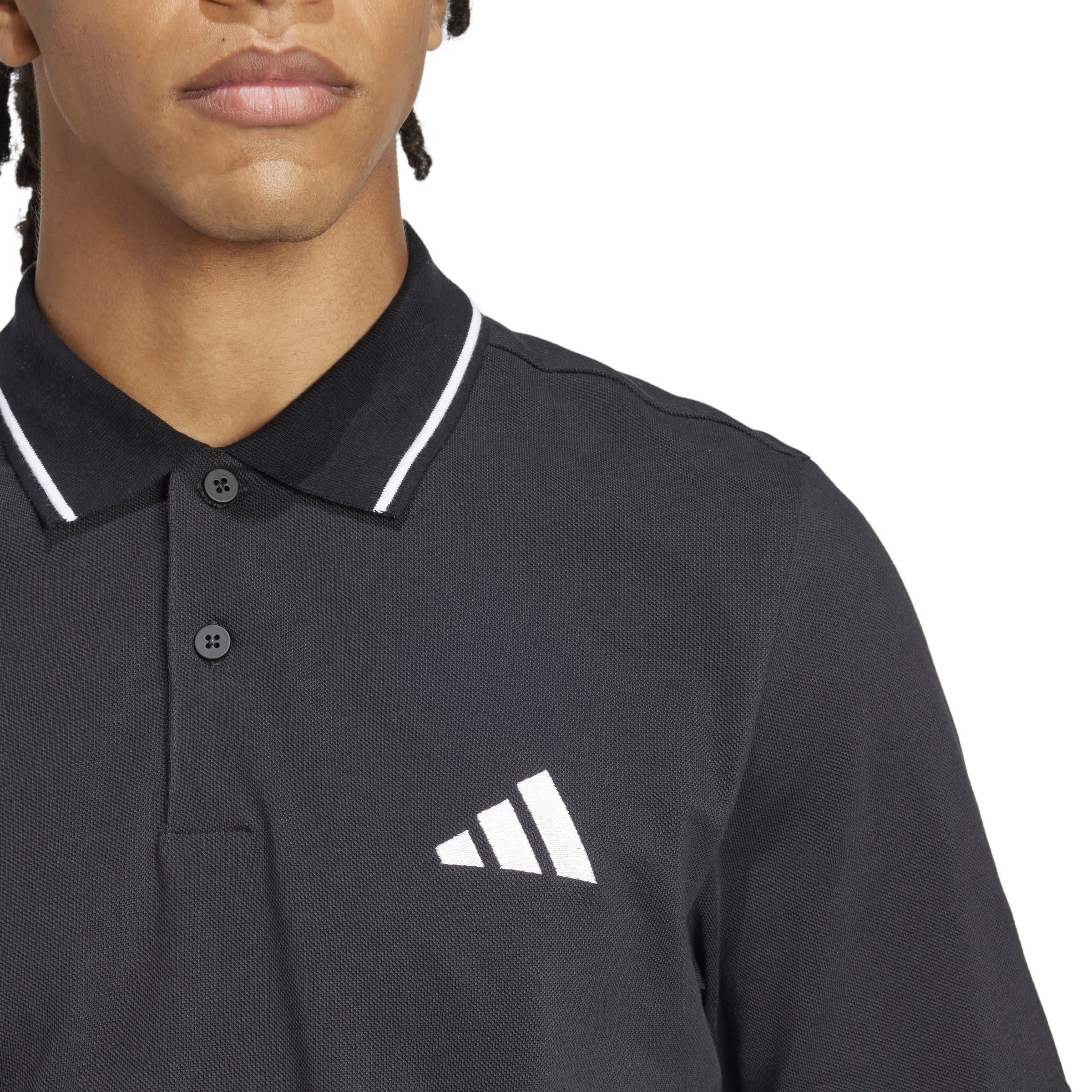 adidas Essentials Mens Cotton 3-Stripes Polo Shirt