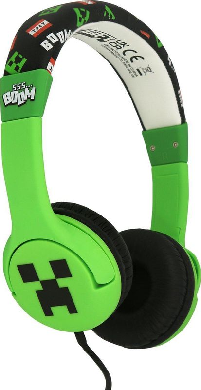 Minecraft - kinderkoptelefoon - volumebegrenzing - verstelbaar - comfortabel (groen)