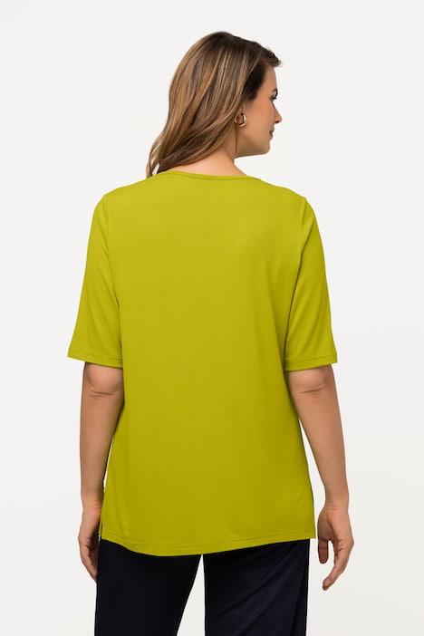 T-Shirt, vorne doppellagig, V-Ausschnitt, Halbarm