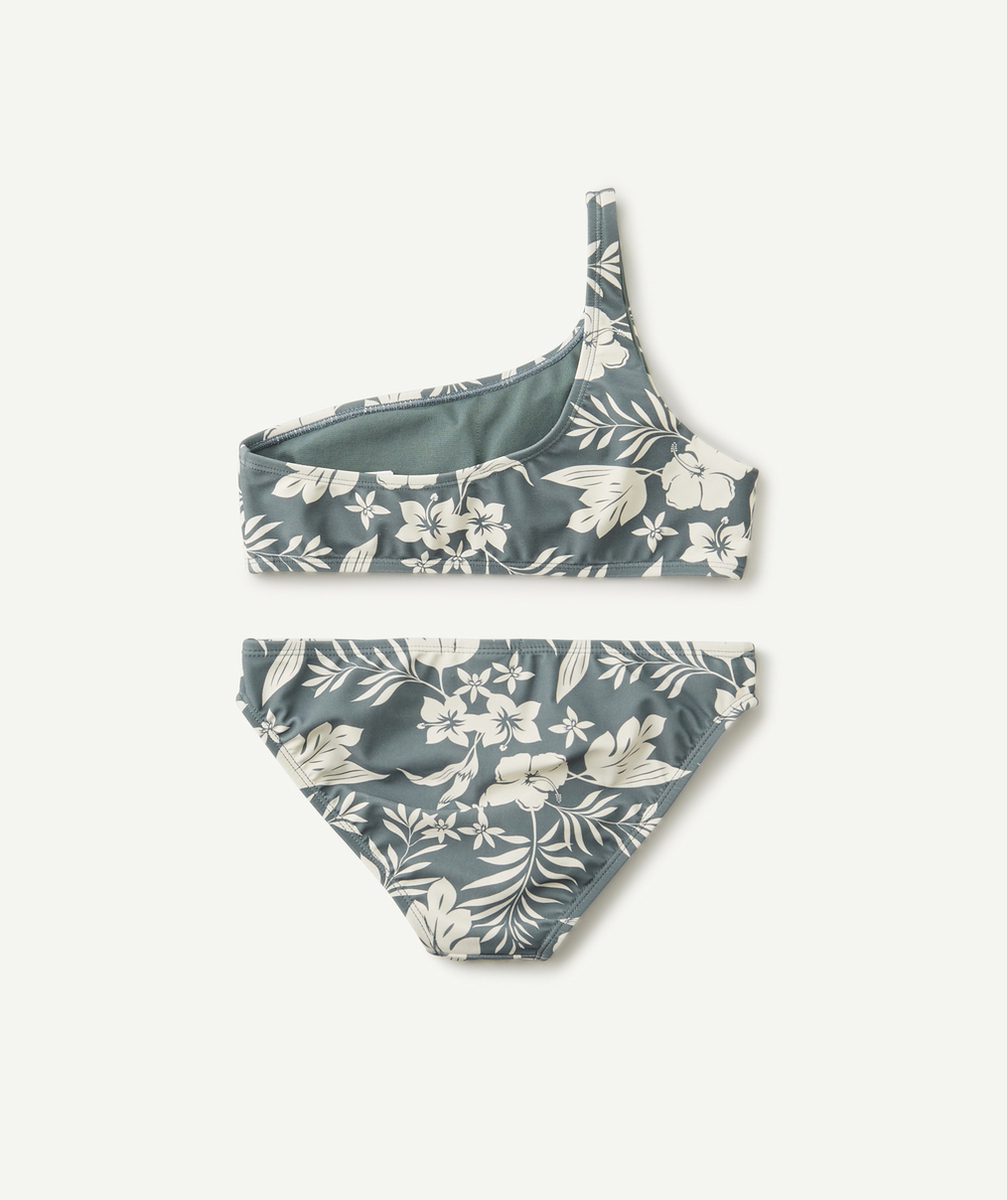 LE MAILLOT DE BAIN 2 PIÈCES KAKI ET FLORAL EN FIBRES RECYCLÉES