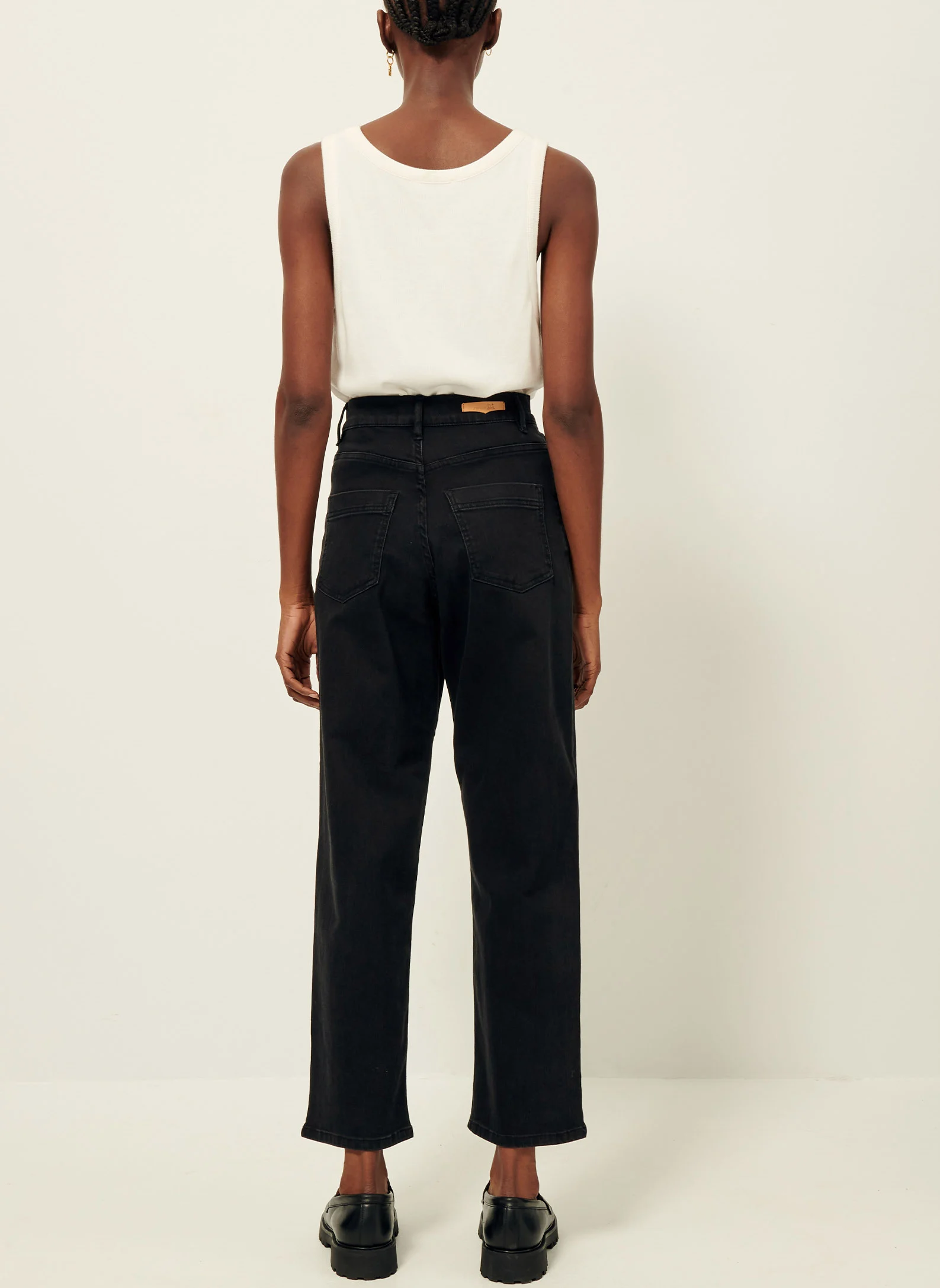 BAY CRUISE - Jean droit taille haute | Noir