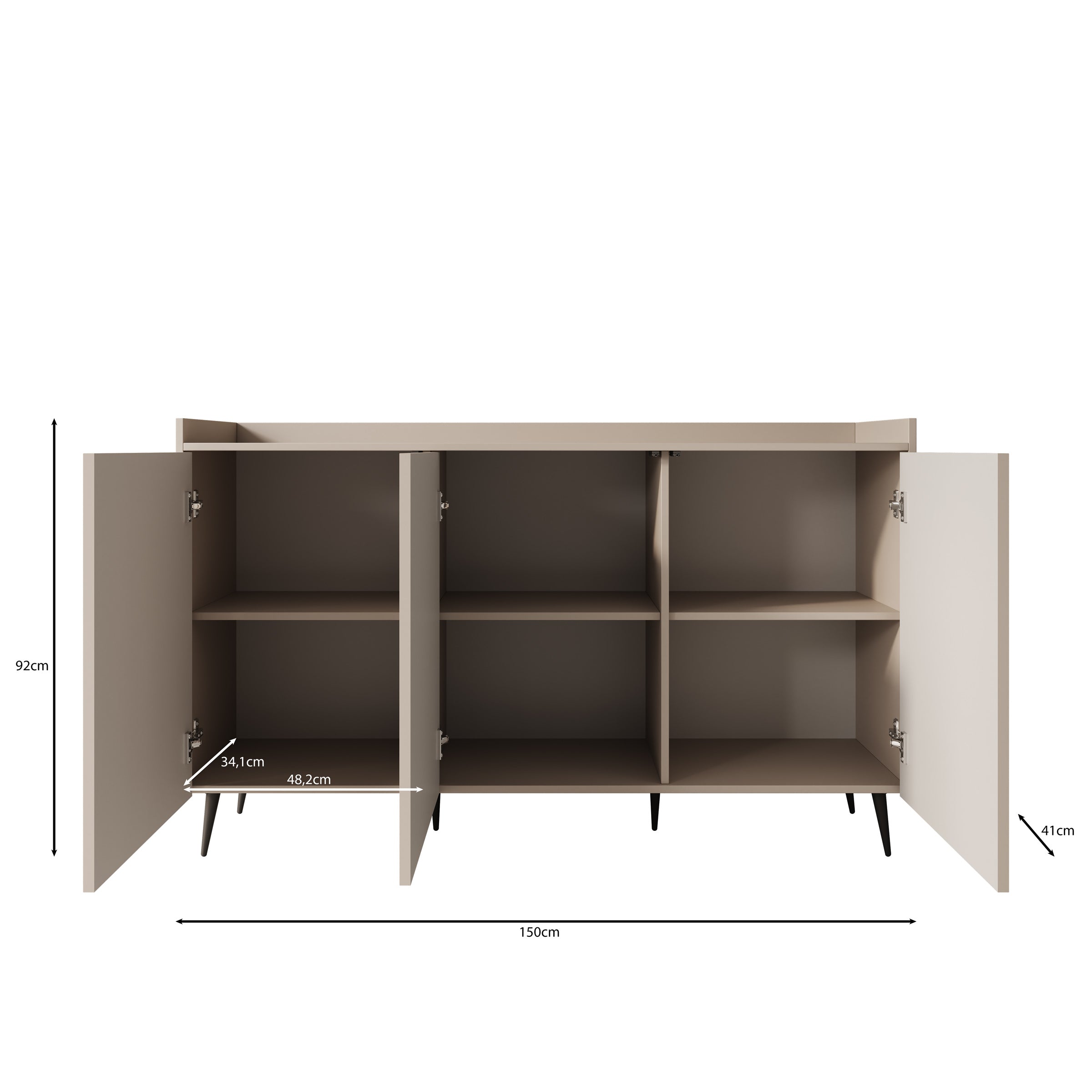 Asty - Dressoir - Donker eiken - 150x41x92 cm