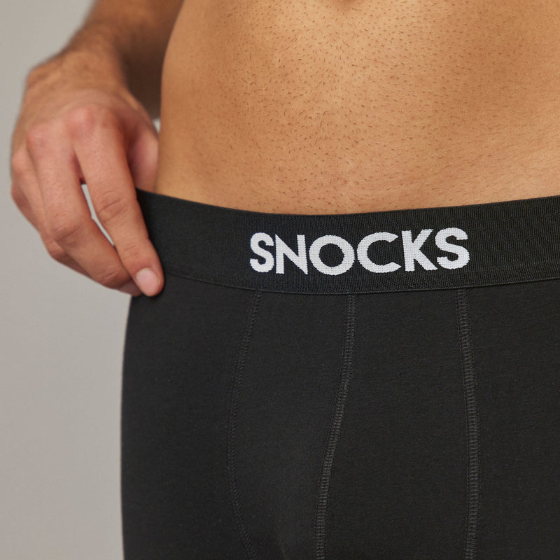 Lange Boxershorts aus Bio-Baumwolle Mix (Schwarz/Grau/Hellgrau)