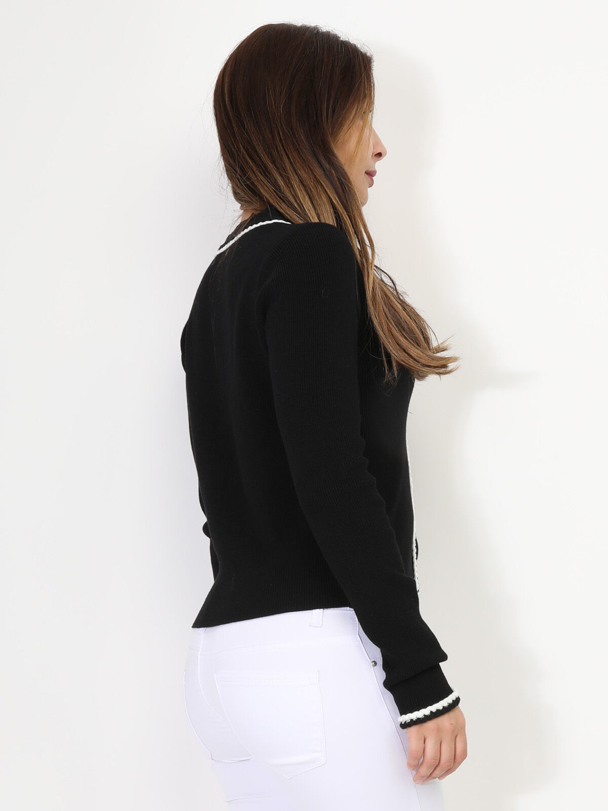 Cardigan à détails brodés- Noir