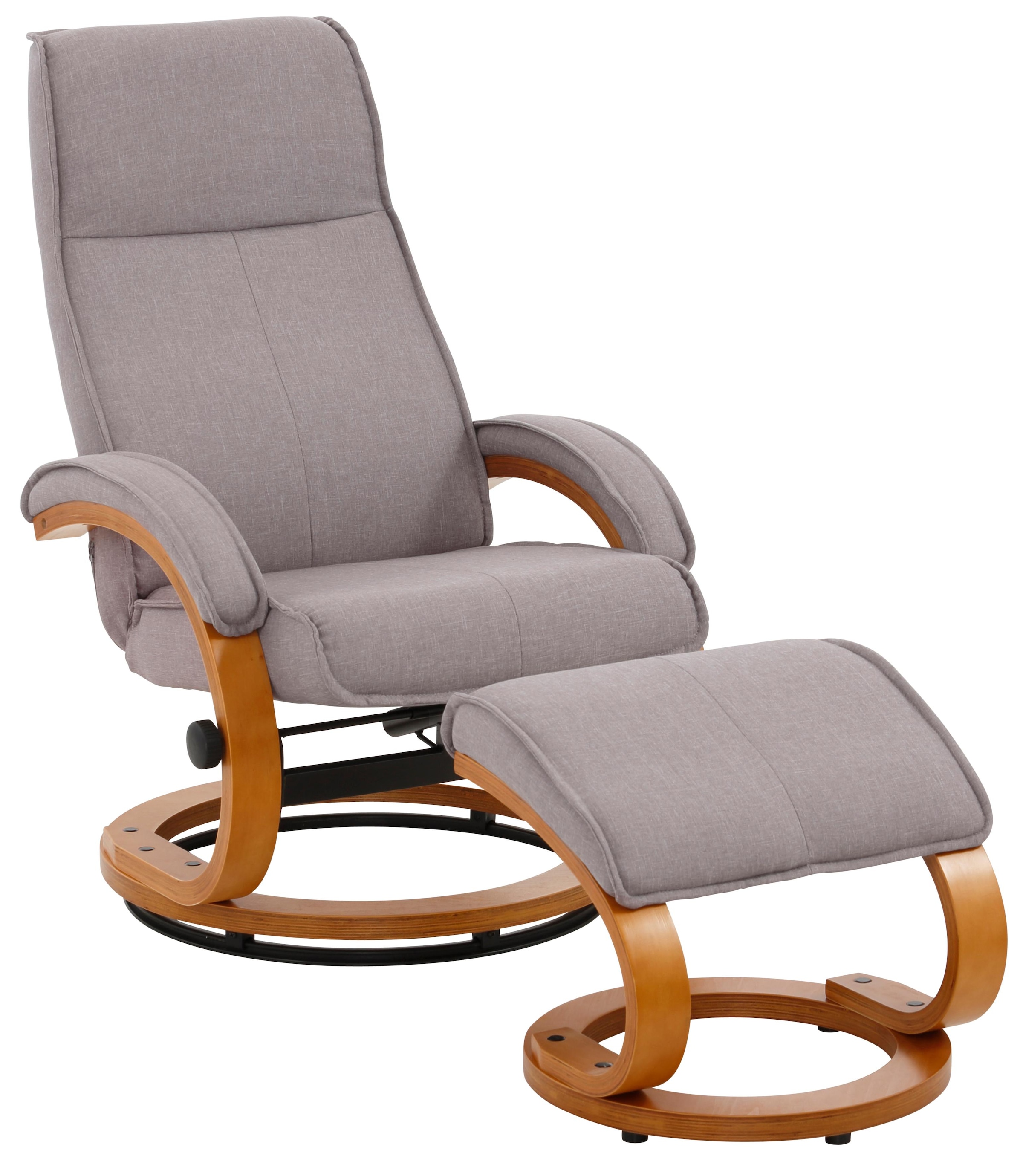 Home affaire Relaxsessel »Paris, TV-Sessel mit Hocker und manueller Liegefunktion« bestehend aus Sessel und Hocker, 2 Stk. tlg. Dreh- und Relaxfunktion, mit Microfaser, Webstoff und Naturleder lieferbar