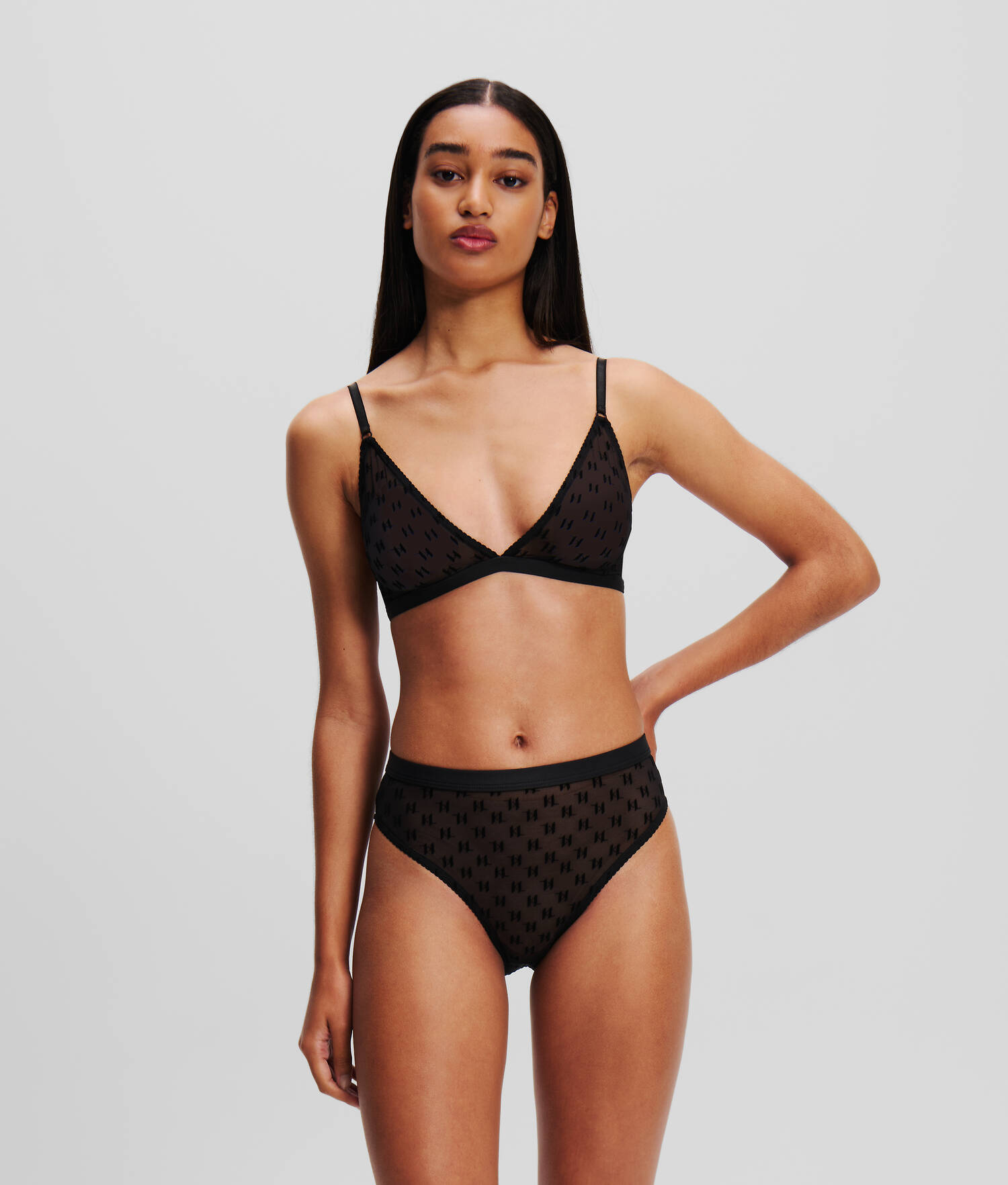 SOUTIEN-GORGE TRIANGLE EN MESH KL MONOGRAM