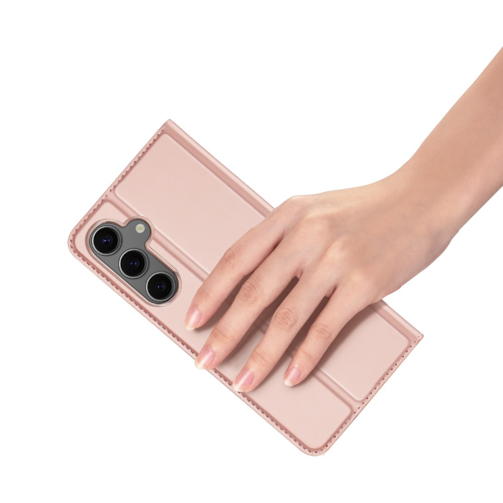 Samsung Galaxy S25 Flip Wallet Cover Leder Tasche - Roségold