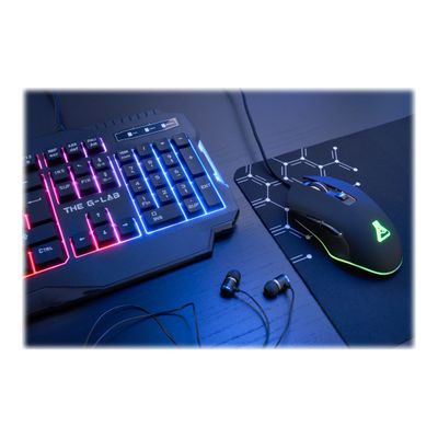 The G-Lab COMBO HELIUM - ensemble de clavier, souris, casque et tapis de souris - Azerty - Français