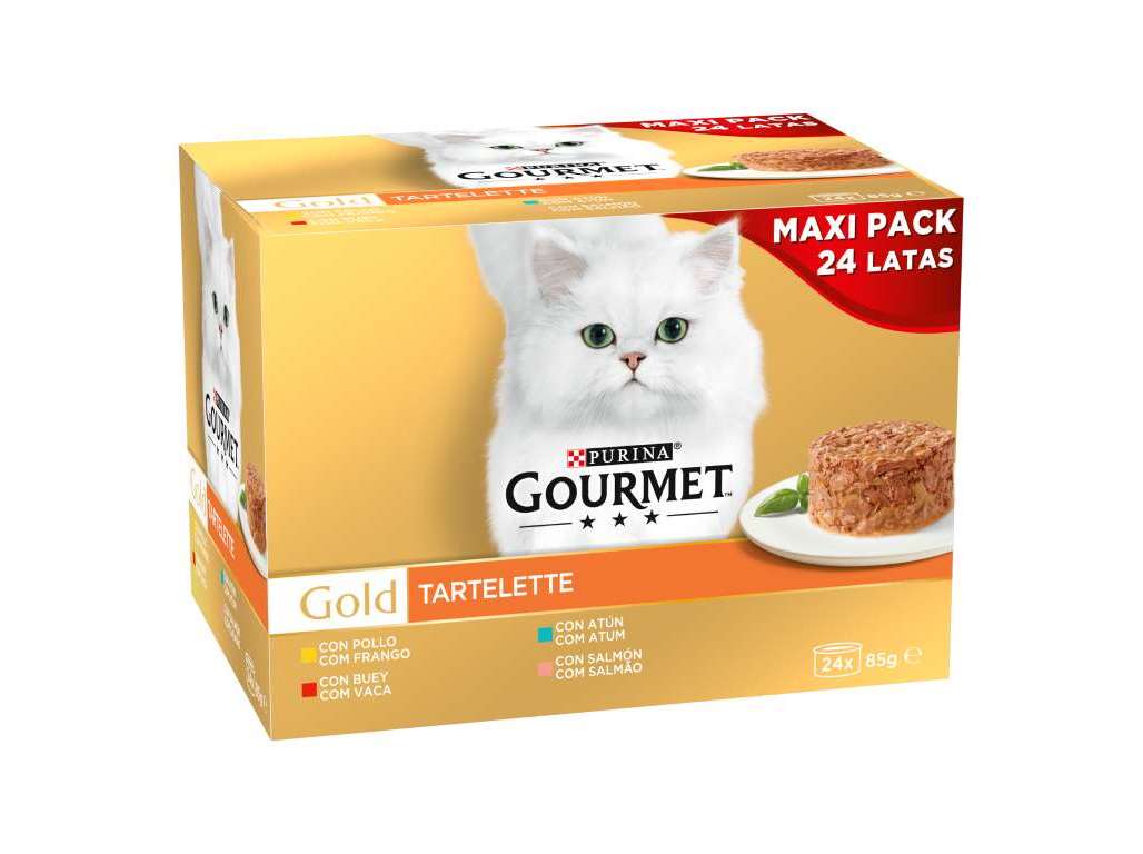 COMIDA HÚMIDA PARA GATO GOURMET GOLD TARTELETTE 24X85G