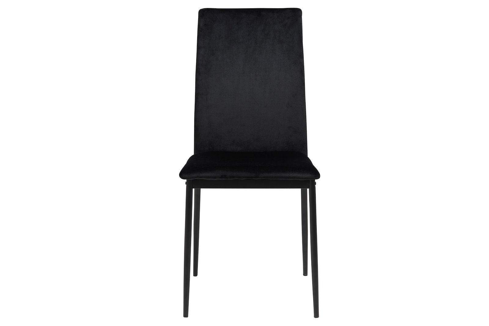Demina spisestol Tekstil Dublin 50 sort med sort metall understell
