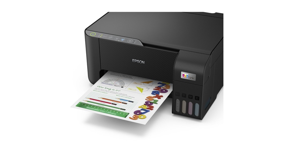EpsonEcoTank ET-2860 A4 multifunctionele Wi-Fi-printer met inkttank all-in-one inkjetprinter  (Zwart, Scannen, Kopiëren, inclusief tot 3 jaar inkt)