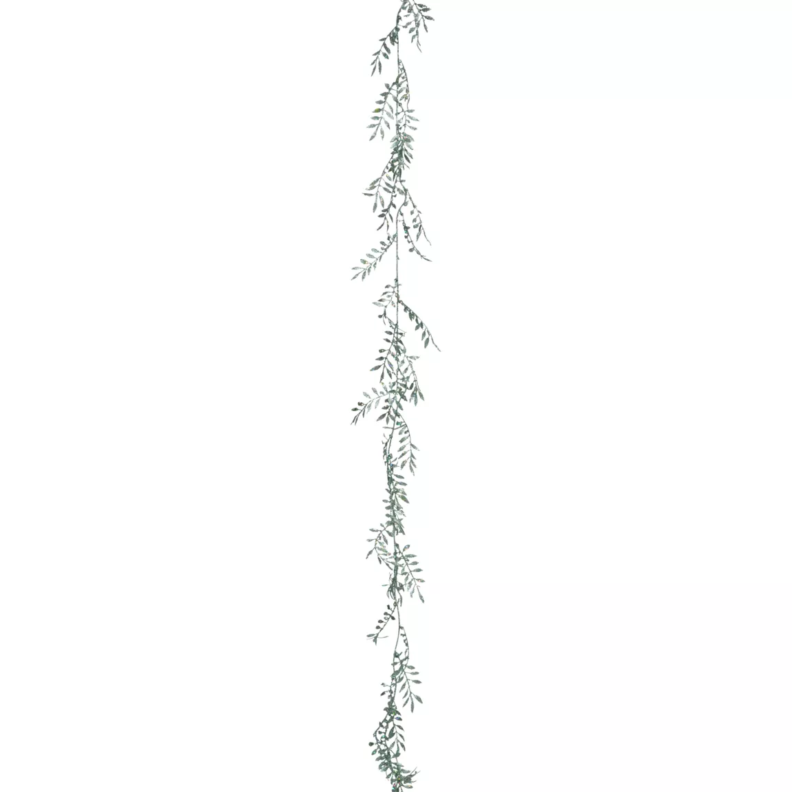 Guirlande de Noël (180 cm) Feuilles pailletées Vert irisé