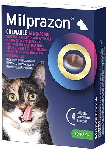Milprazon - Chewable - Ontwormingstablet - Grote Kat - 16 mg / 40 mg