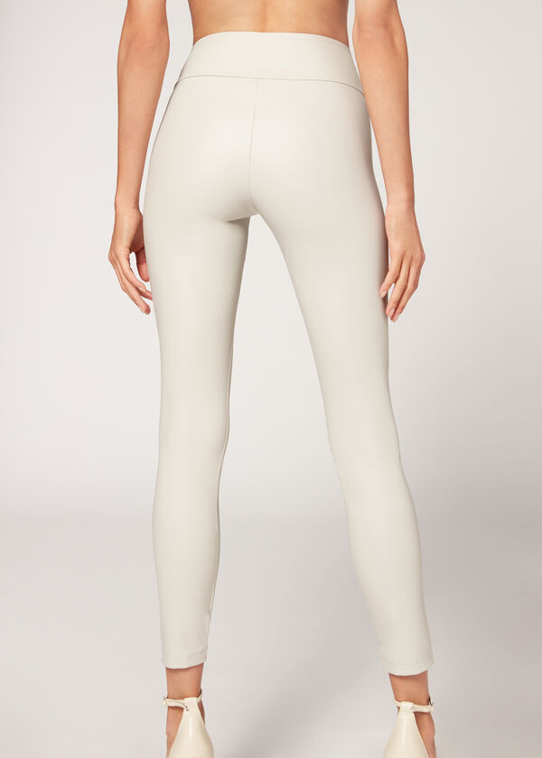Leggings com efeito de couro