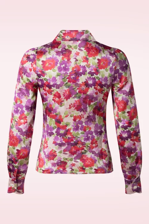 Very Cherry Evelyn Autumn Flower blouse in multi