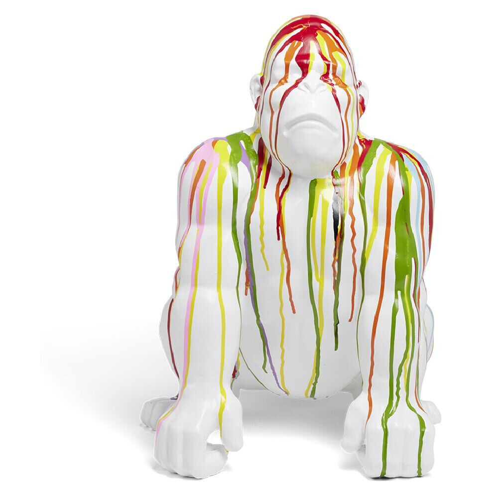 Gorille décoratif H45cm plastique blanc