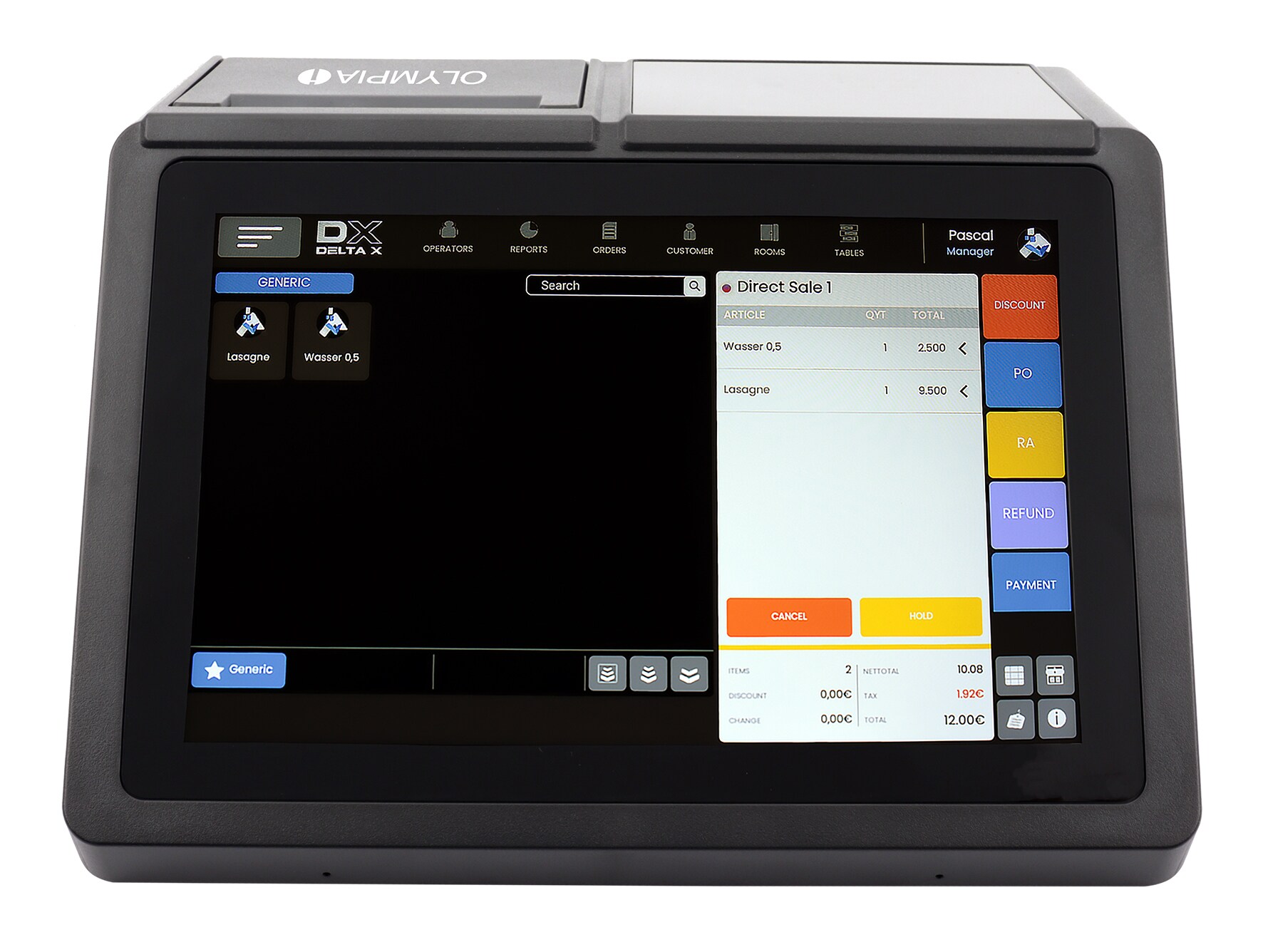 Olympia Registrierkasse T110 Touch für Gastronomie und Handel