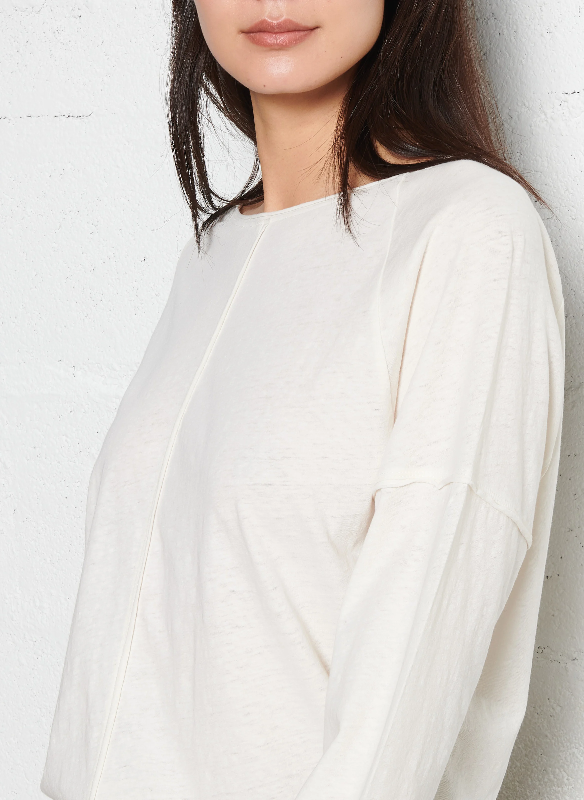 DAKOTA - Tee-shirt col bateau en coton mélangé | Blanc