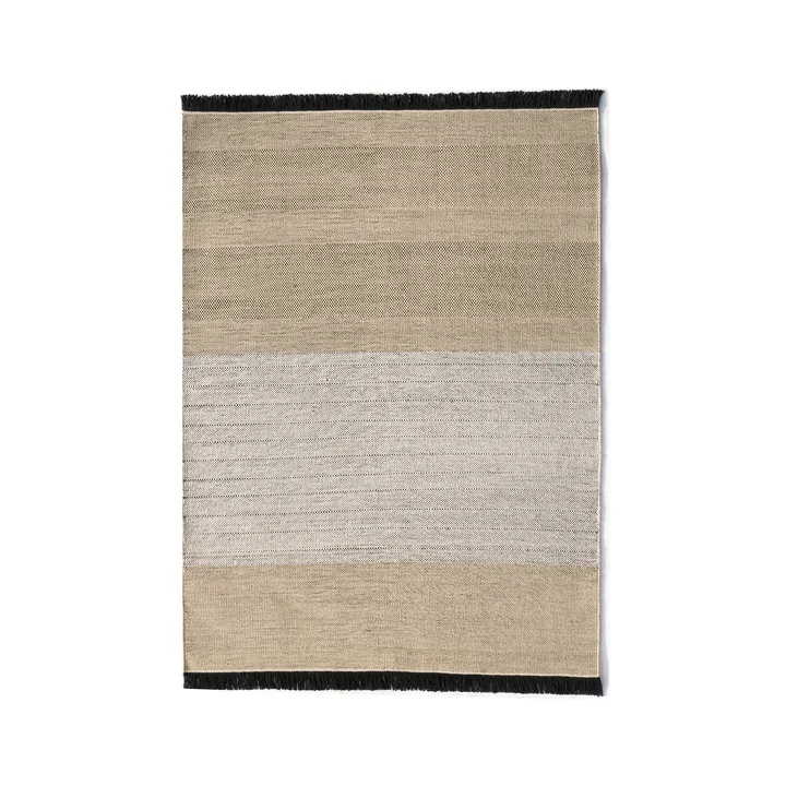 nanimarquina - Tres Outdoor-Teppich Stripes, 170 x 240 cm, natur / schwarz