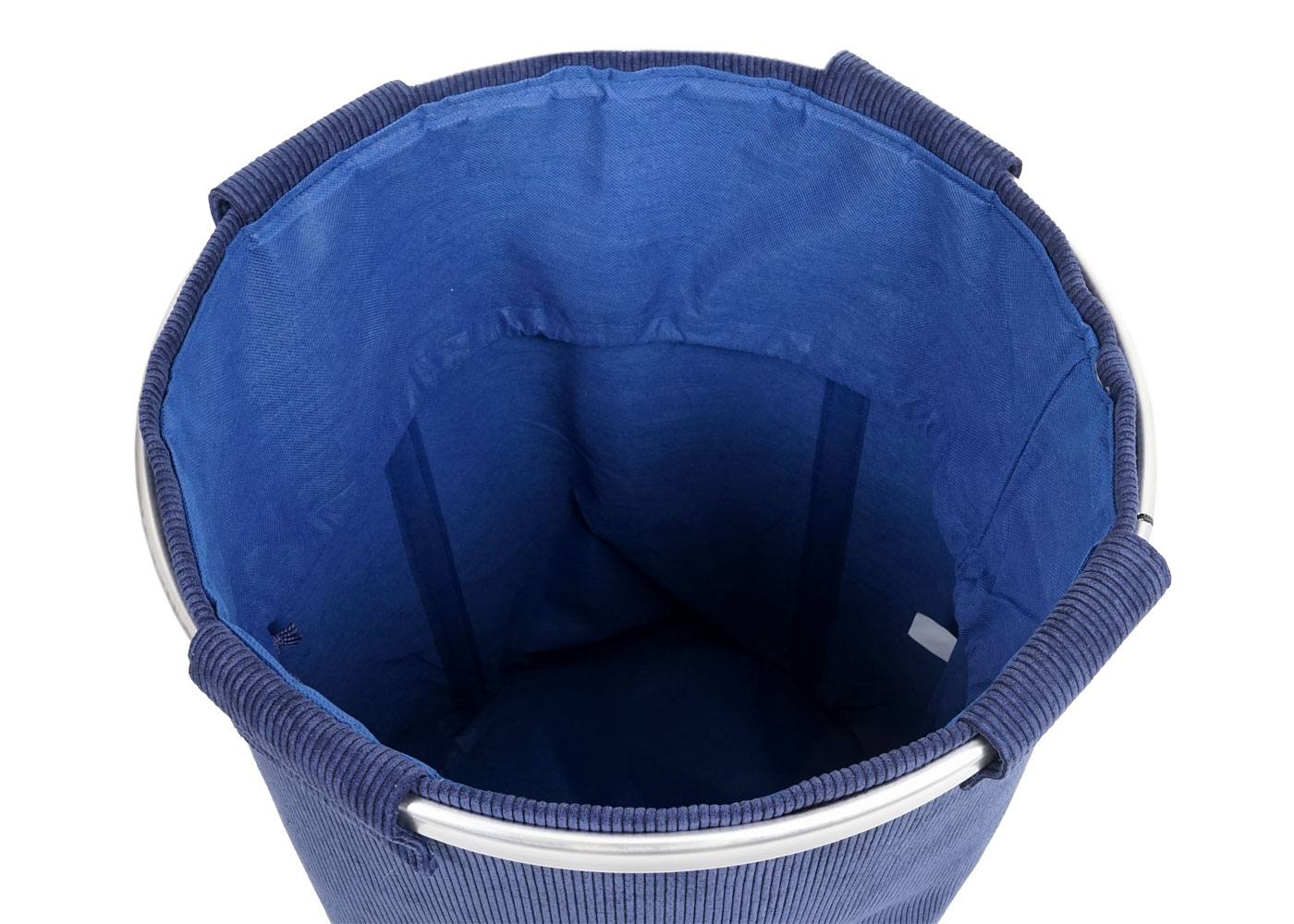 Wäschesammler MCW-C34, Laundry Wäschekorb Wäschebox Wäschesack Wäschebehälter mit Netz, 55x39cm 65l ~ cord blau