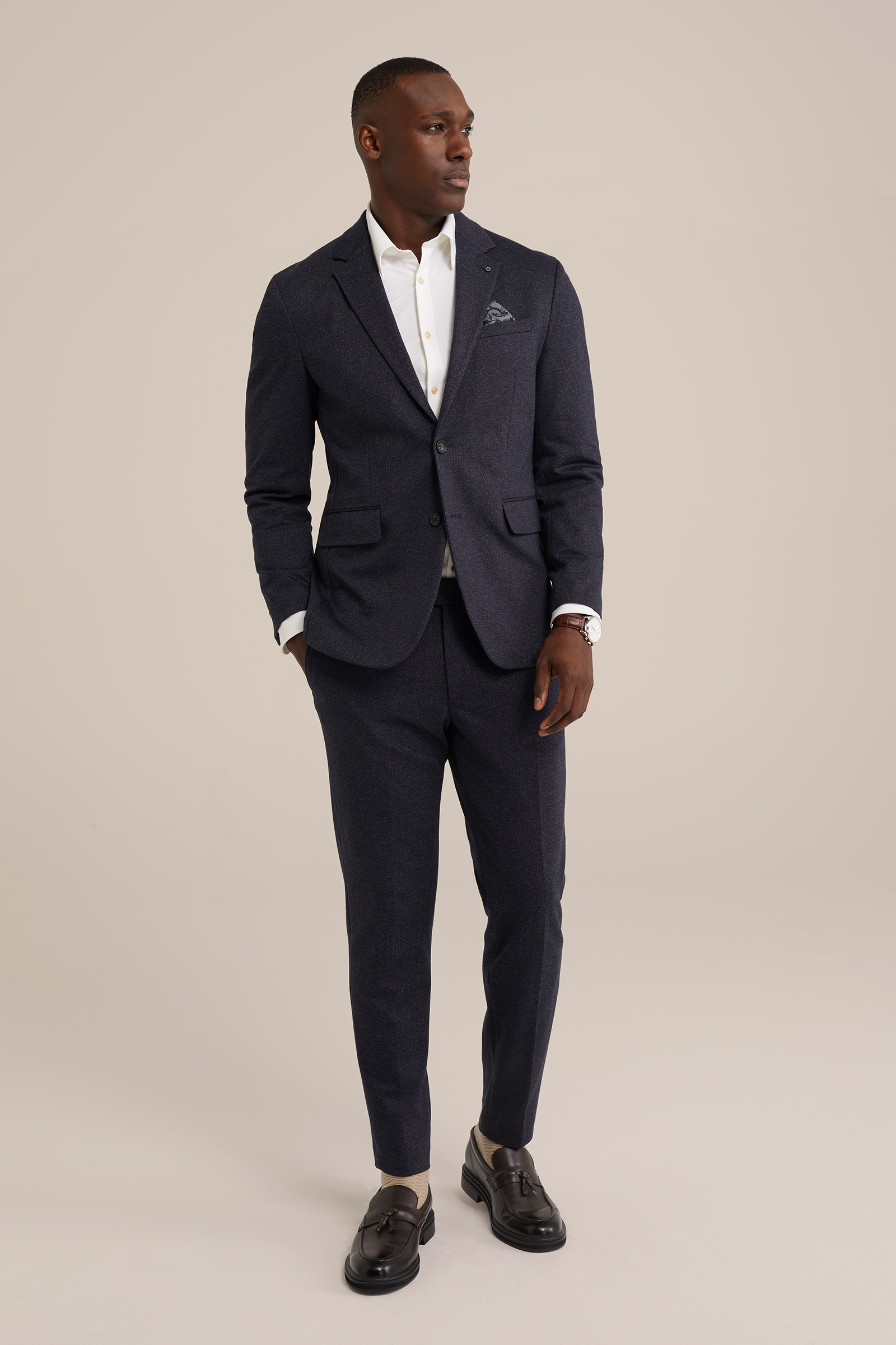 slim fit blazer WE Fashion Donkerblauw