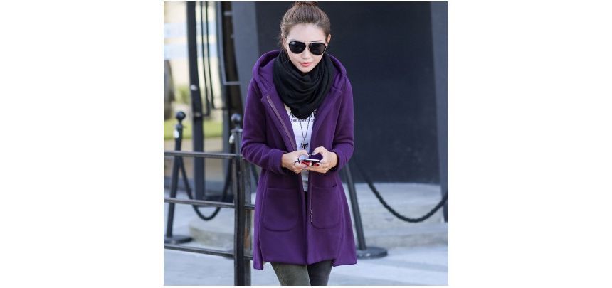 Frigga - Effen oversized hoodie met rits en fleecevoering