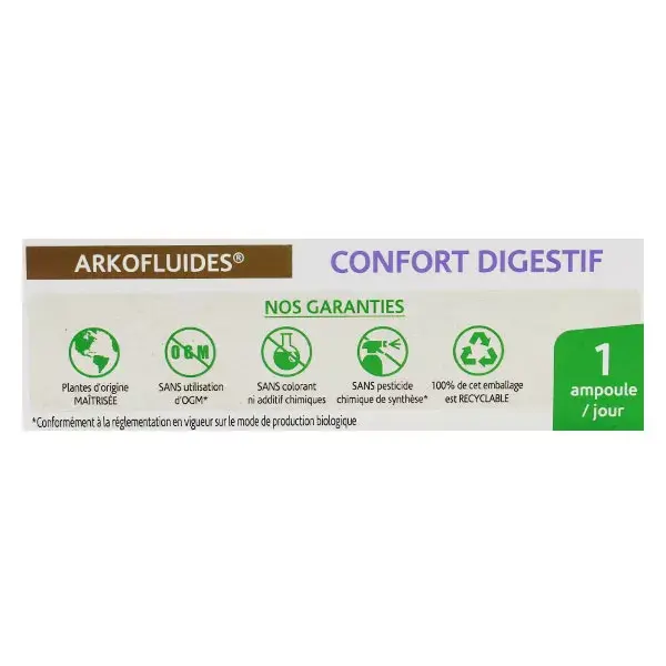 Arkopharma Arkofluides Conforto Digestivo Orgânico 20 ampolas