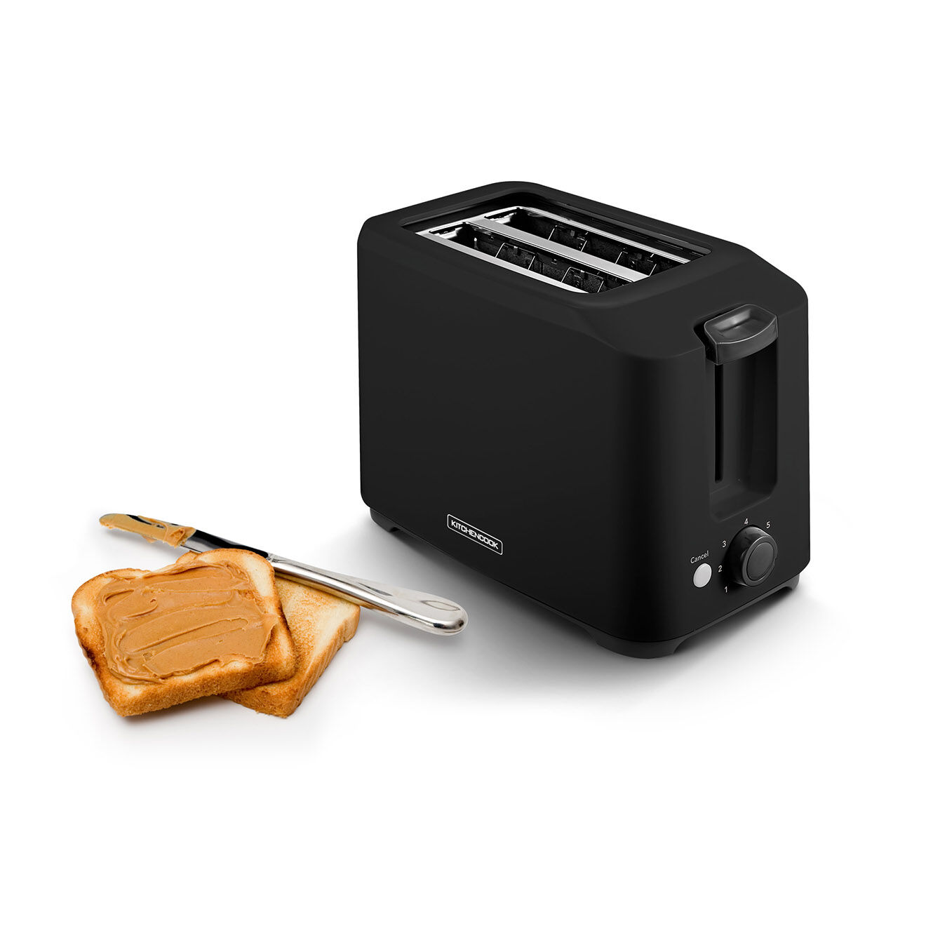Kitchencook Grille-pain avec 2 fentes toasteo noir