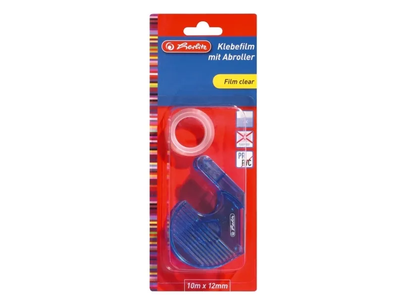 Tapedispenser Herlitz ass. farver - inkl. tape 12mm x 10m
