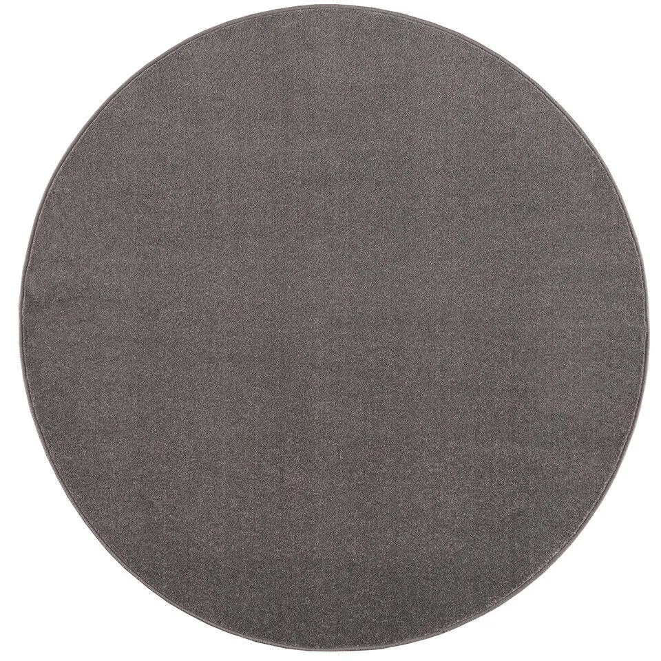 Uni Rond Effen Laagpolig Vloerkleed Modern Grijs - 300 CM ROND