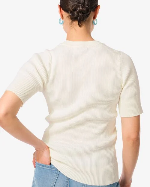 pull côtelé pour femmes blanc