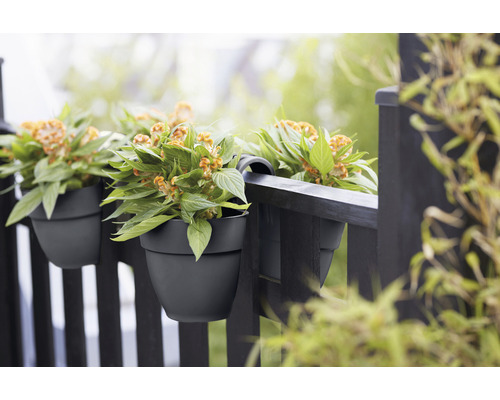 Bloembak elho Vibia Campana Flower Twin 21 kunststof 21 x 38,4 x 26,5 cm antraciet