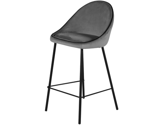 CONCEPT1 - Tabouret de bar Lot de 2 T. Maya anthracite velours (bar)