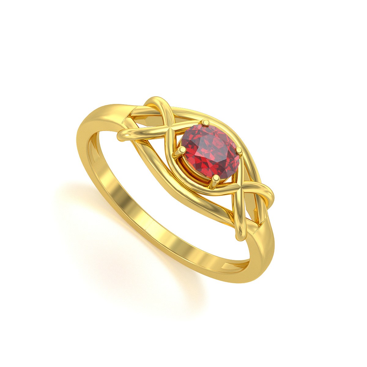 Bague ADEN Or 585 Jaune Rubis 1.870grs