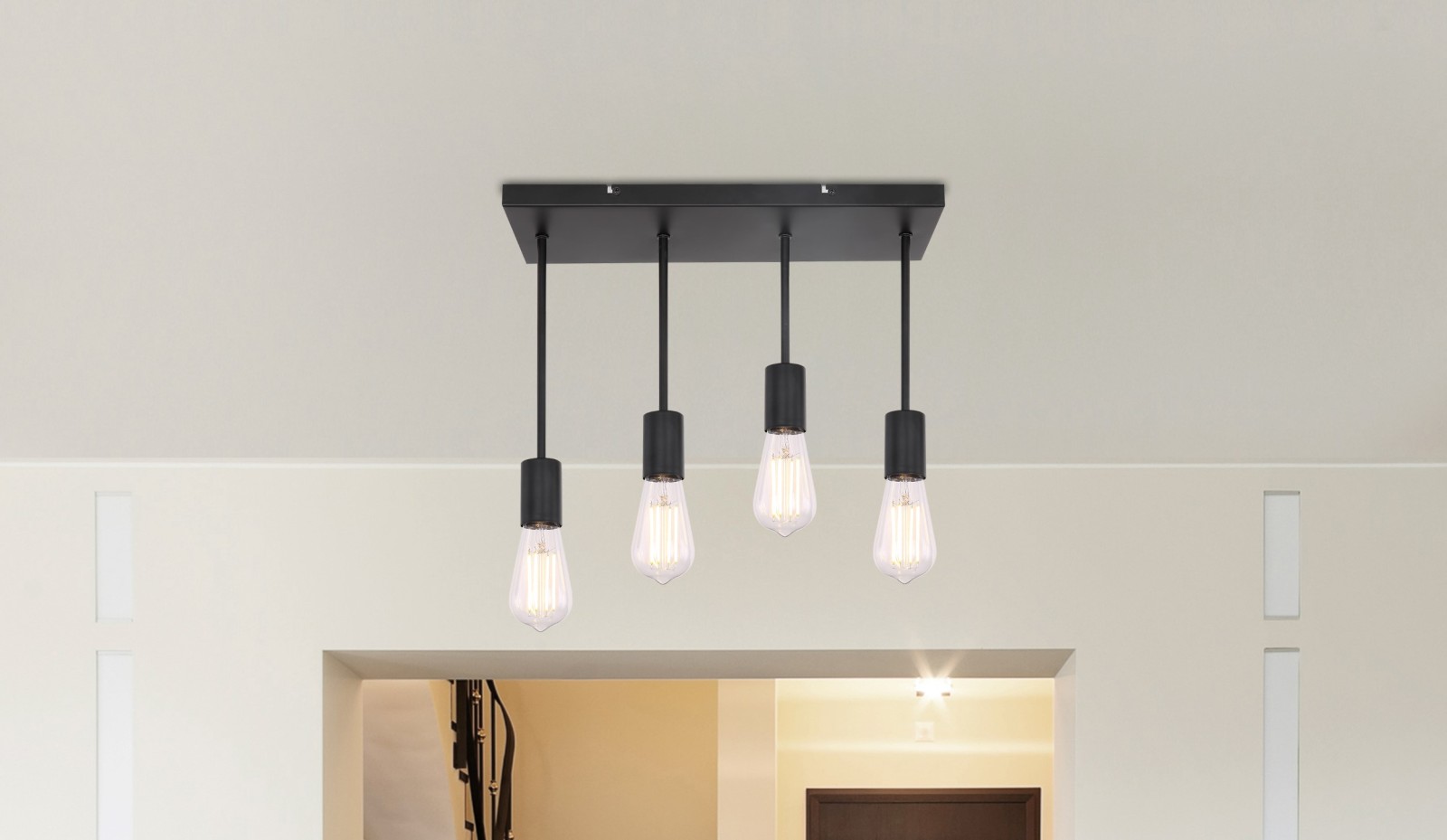 Pendelleuchte - schwarz matt - 45 cm