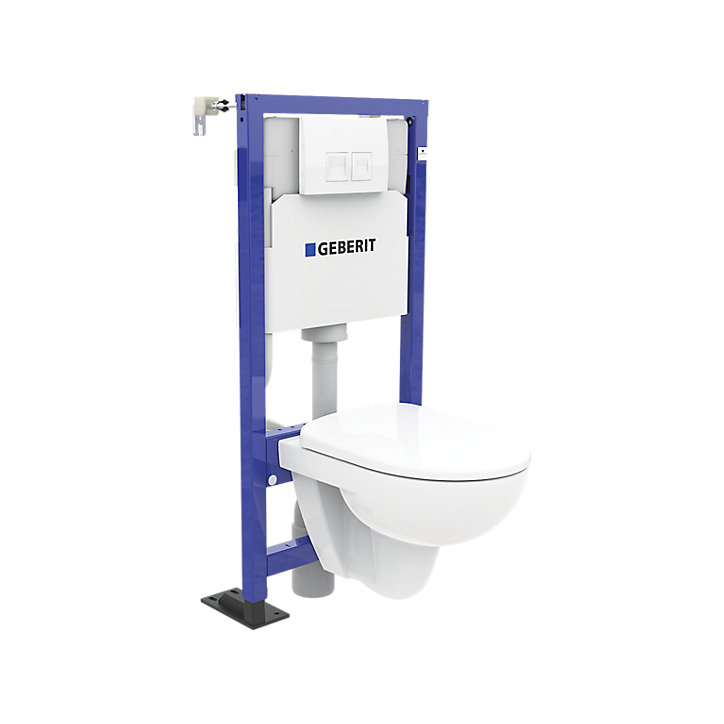 Pack WC suspendu sans bride gain de place Geberit Cocktail Rimfree Compact
