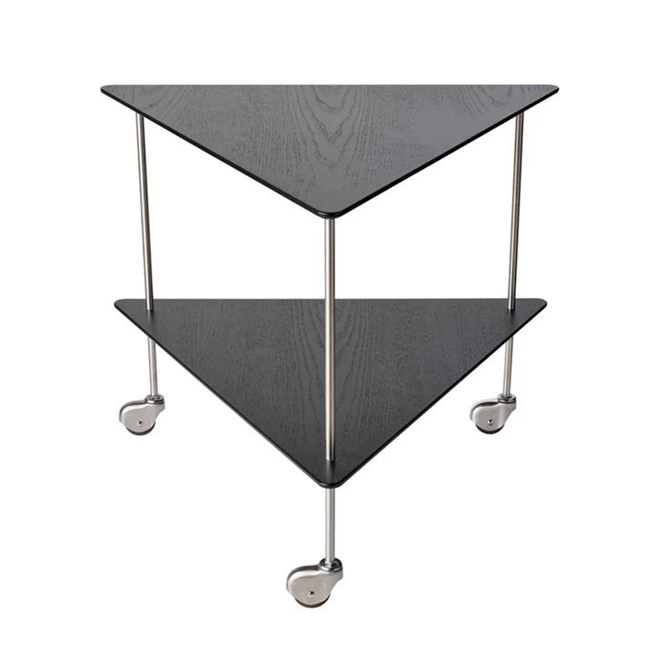 Fritz Hansen - AJ Trolley Beistelltisch, Esche schwarz / Chrom