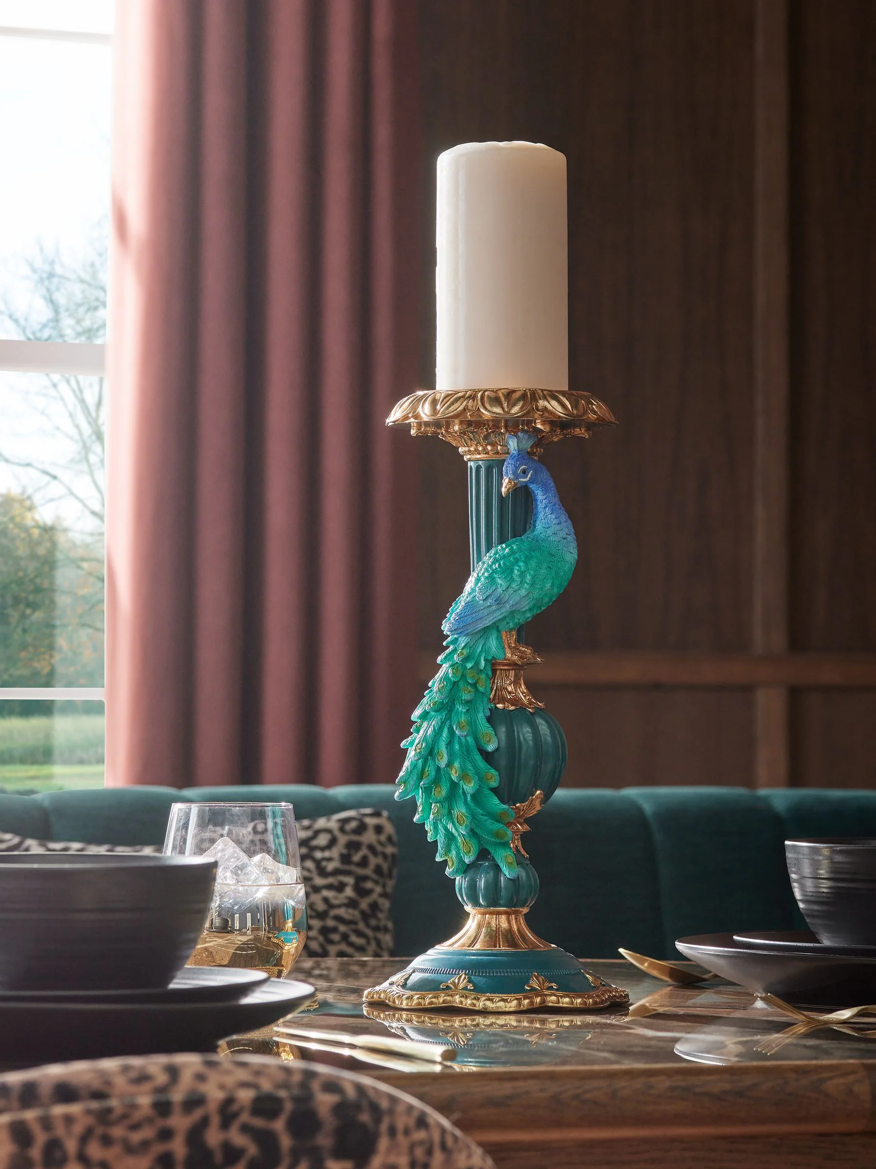 Peacock Candle Holder