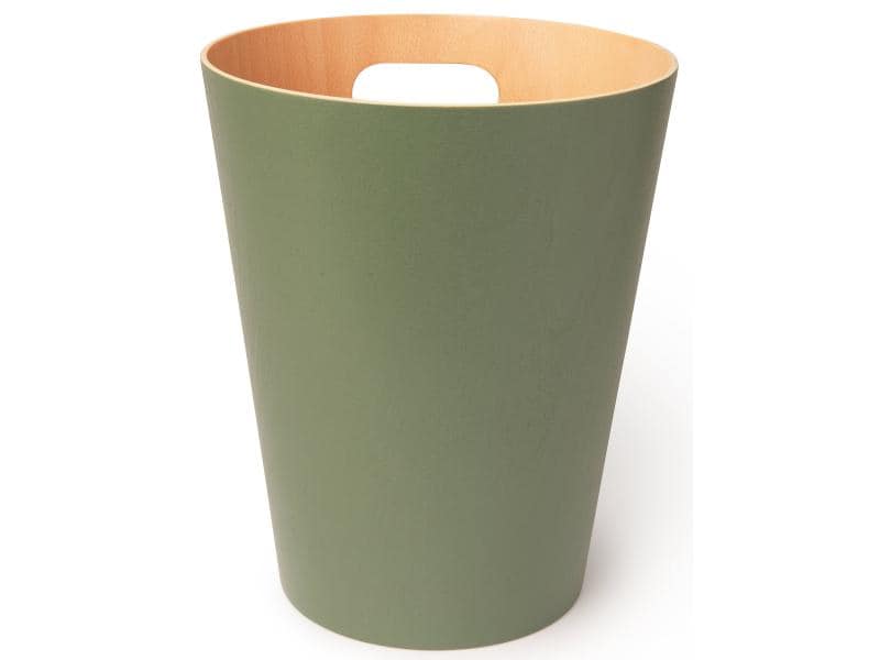Umbra Papierkorb Woodrow 7.5 l, Grün Abfallkorb aus Sperrholz