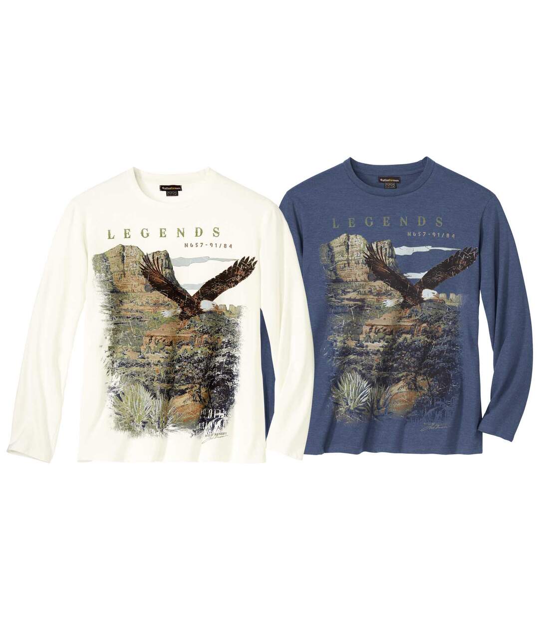 Lot de 2 Tee-Shirts Motif Pygargue