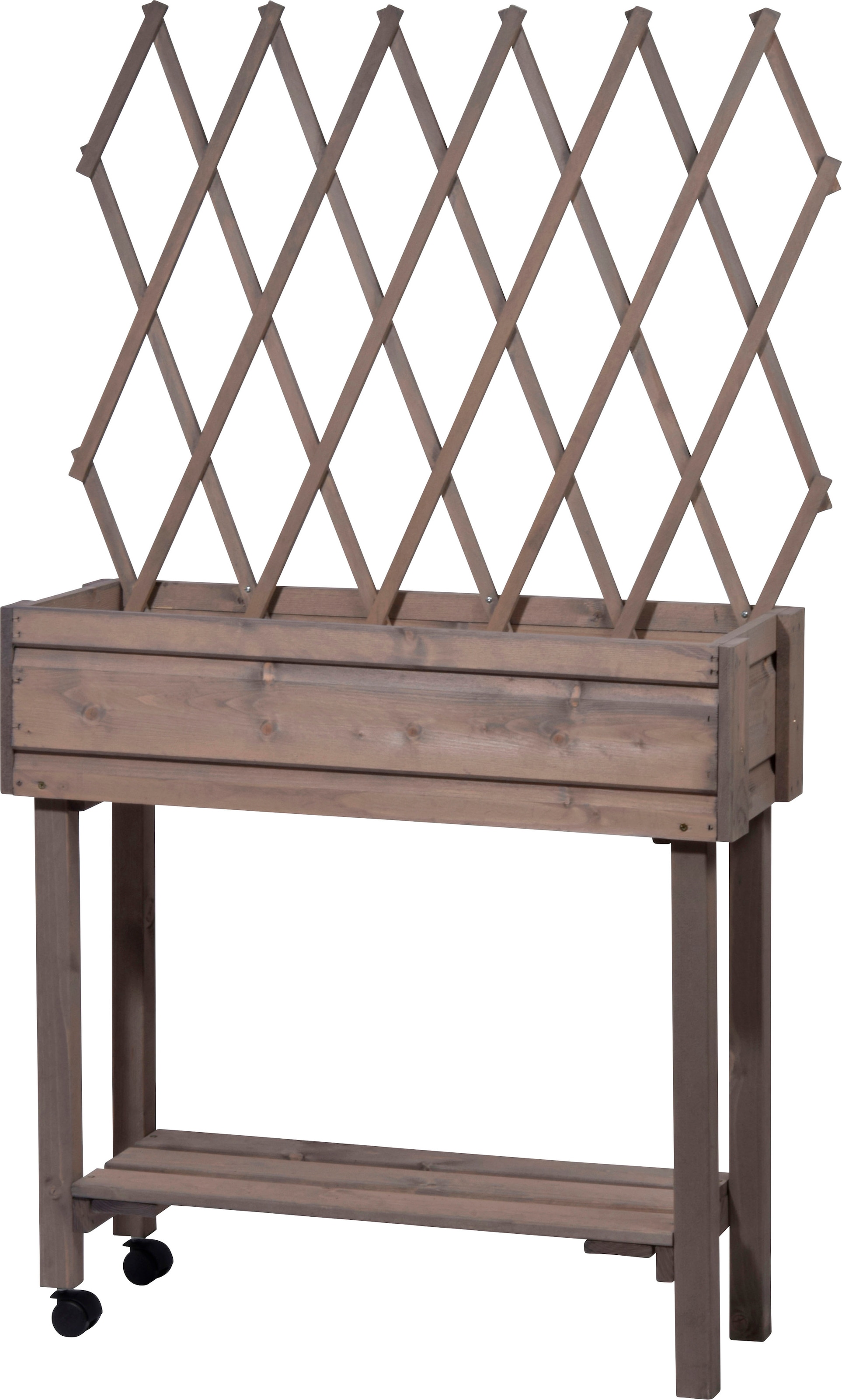 dobar Hochbeet rollbar, mit Rankgitter, grau