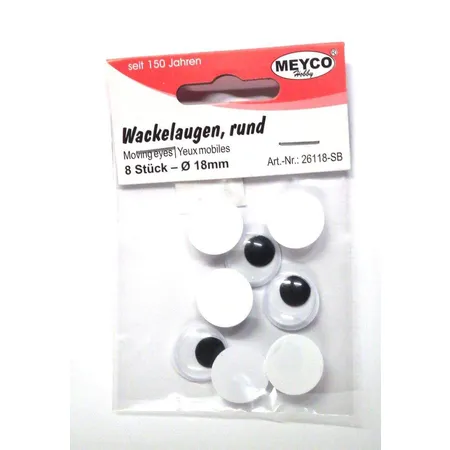 Meyco Wackelaugen 18mm, 8 Stück